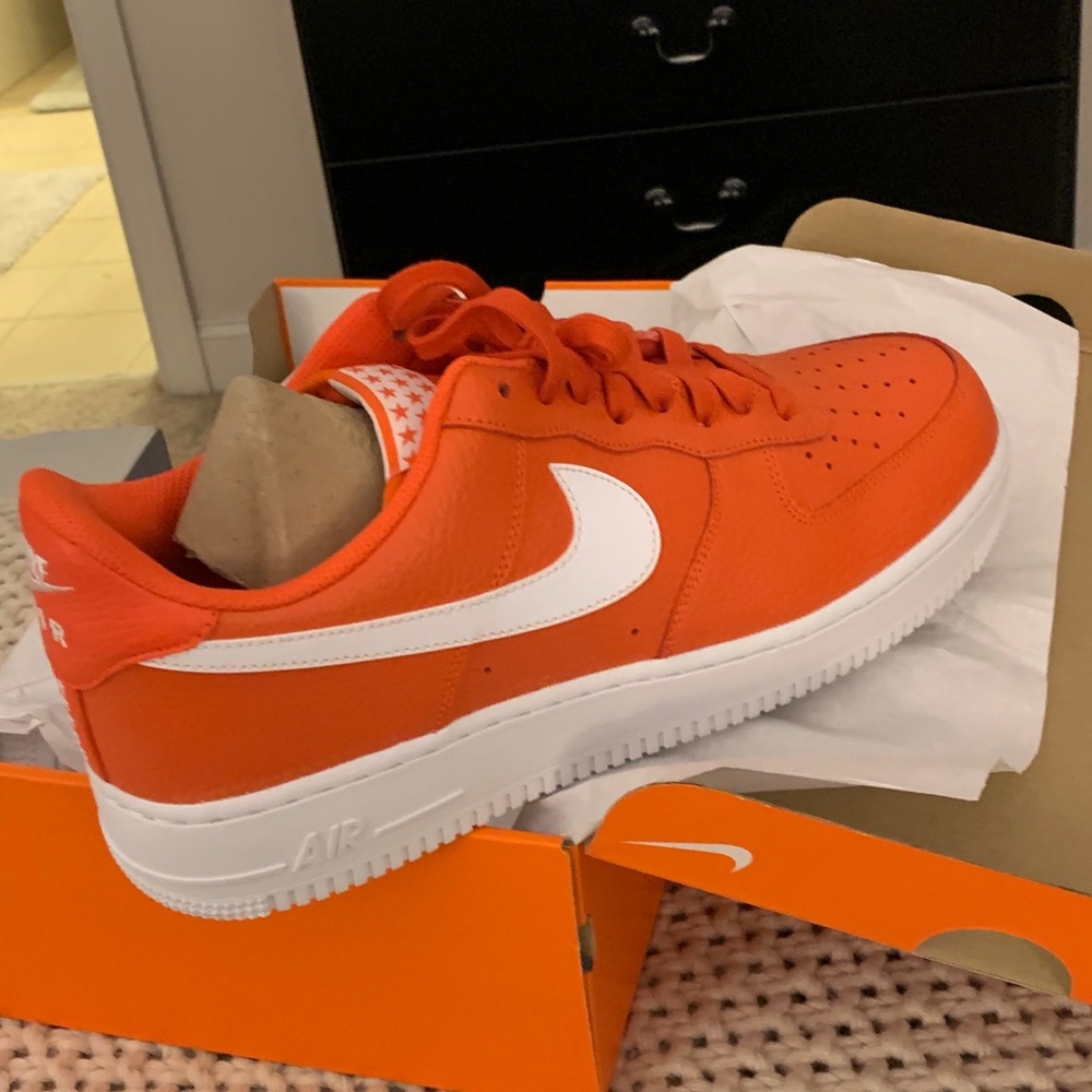 COPY - NIB Nike Air Force 1 ‘07 Orange/White Size…